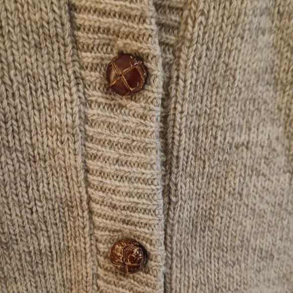 Vintage Eddie Bauer 100% Wool Button Down Sweater Vest Unisex Size Medium Beige - Picture 4 of 10